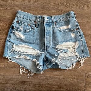 Distressed Denim Levi’s 501 Shorts